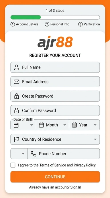 Cara Mudah Buat Akun Baru ajr88 di Android