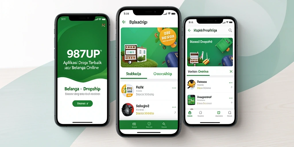 Antarmuka pengguna aplikasi 987UP yang intuitif dan mudah digunakan.