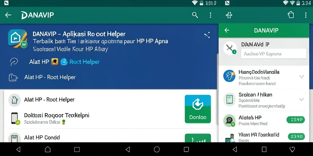 Tampilan utama aplikasi DANAVIP dengan fitur Root Helper yang lengkap.