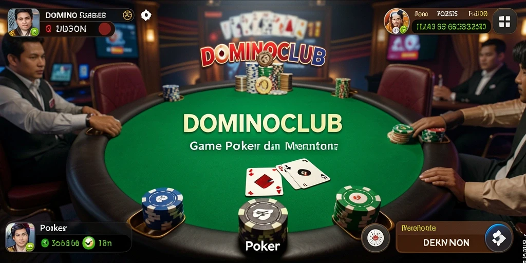 Tangkapan layar antarmuka DOMINOCLUB dengan permainan Poker yang menarik.