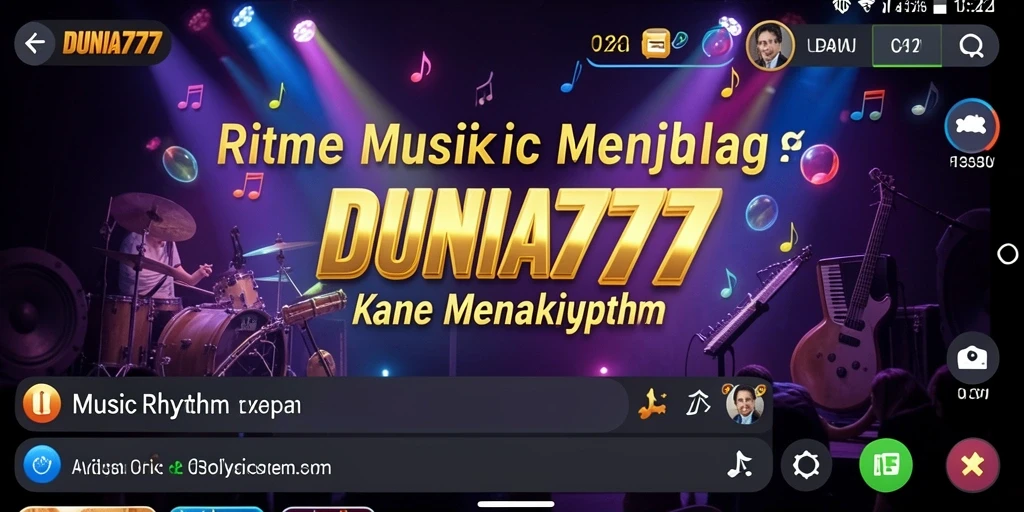 Tampilan menarik dari antarmuka DUNIA777 dengan elemen Musik Rhythm.