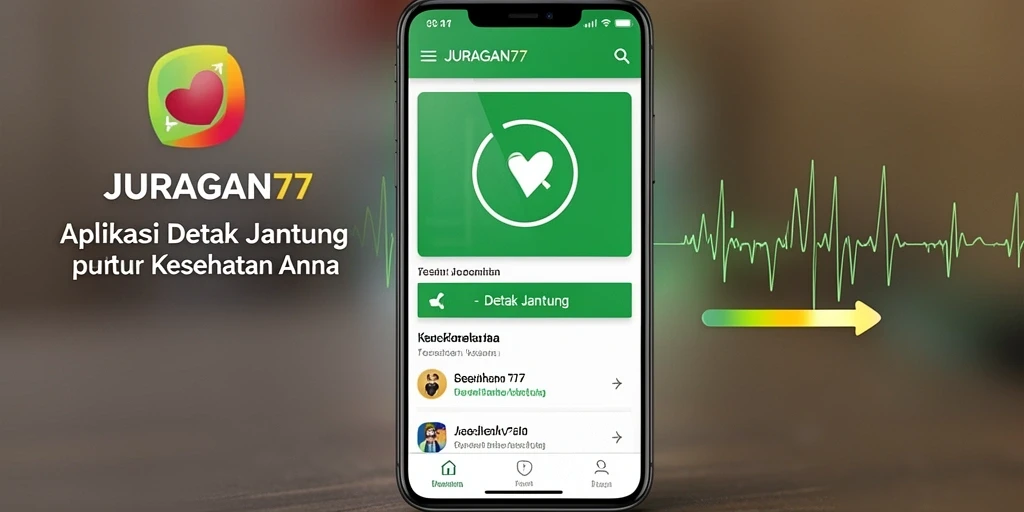 Antarmuka pengguna JURAGAN77 yang intuitif untuk pemantauan detak jantung.