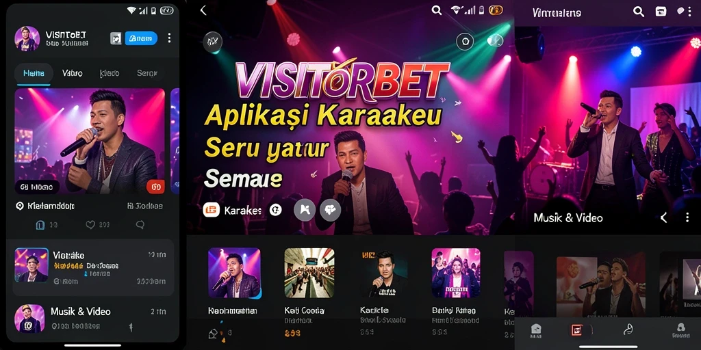 Antarmuka aplikasi VISITORBET yang menarik untuk karaoke.
