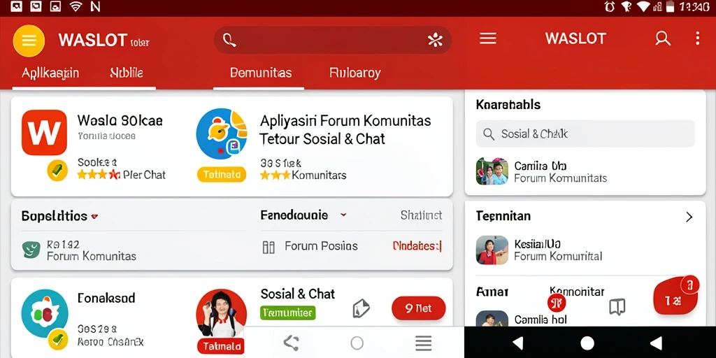 Tampilan antarmuka aplikasi Forum Komunitas WASLOT yang ramah pengguna.