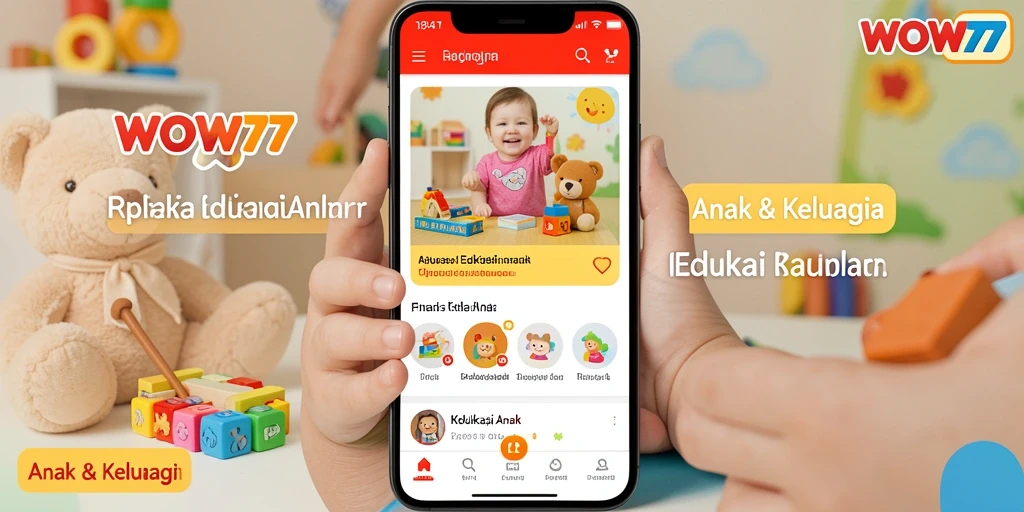Antarmuka aplikasi WOW77 dengan fitur edukasi yang interaktif.